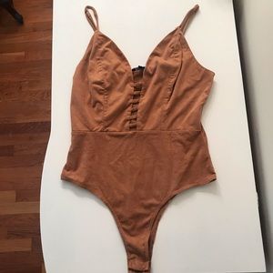 Suede Cami Bodysuit